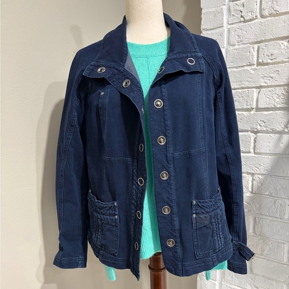 Coldwater Creek Jackets & Blazers - Coldwater Creek Navy Button Front Utility Jacket